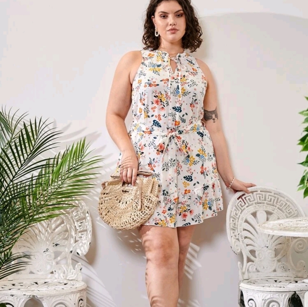 Floral belted dress